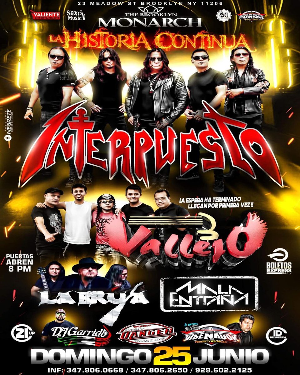 Rock_Urbano's tweet photo. 25 de Junio 2023 / The Brooklyn Monarch / Brooklyn NY / 8PM
LA HISTORIA CONTINUA
#Interpuesto
#3Vallejo
#LaBruja
#MalaEntraña
#DJGarrido
#SonidoDiseñador
#SonidoDanger
#TocadaBrooklyn #TocadaNewYork #TocadasRockUrbano #RockUrbano #RockNacional #RockMexicano #Brooklyn #NewYork https://t.co/JKzoL4ppIK