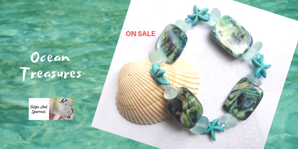 #oceanjewelry #beachjewelry #beachbracelet #starfishjewelry #starfishbracelet #summerjewelry #salejewelry tulipsandsparrows.etsy.com