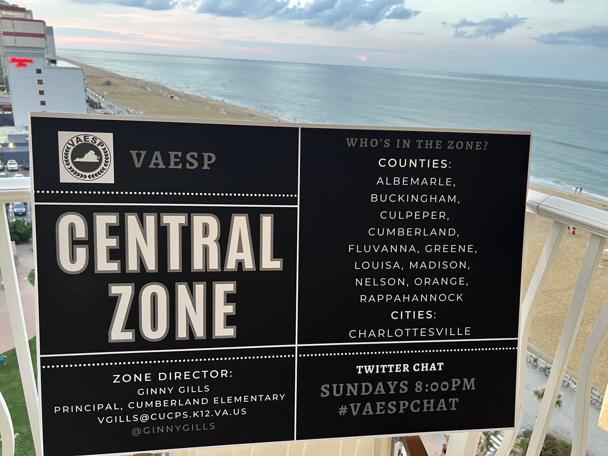 VAESP Central Zone:
Who’s at our annual conference? We will have a Meet & Greet of all the zones! Look for our sign and meet our peeps! #ccesdukes #WeAreCUCPS #VaPrinciPALs