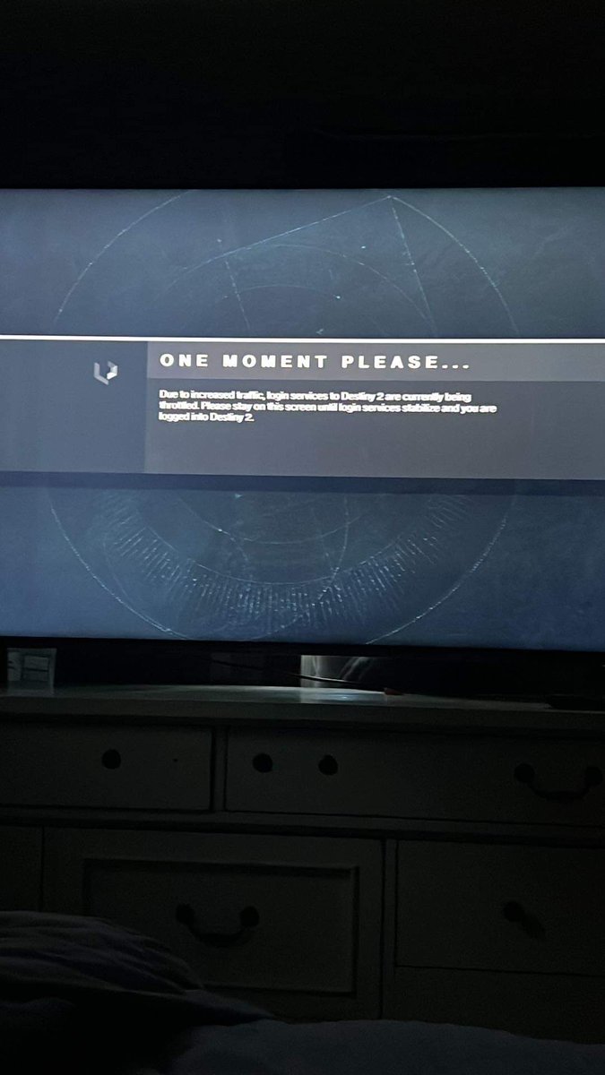 SlezzyO2's tweet photo. @BungieHelp servers down again?!?! This is nuts!!! Y’all need to fix y’all’s shit.  It’s 8:34pmEST https://t.co/usUgIXbprY