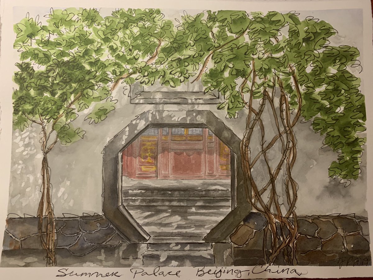 @Culture_Crit Here’s mine 😀
Summer Palace in Beijing ~ 2019 
Watercolor on Arches