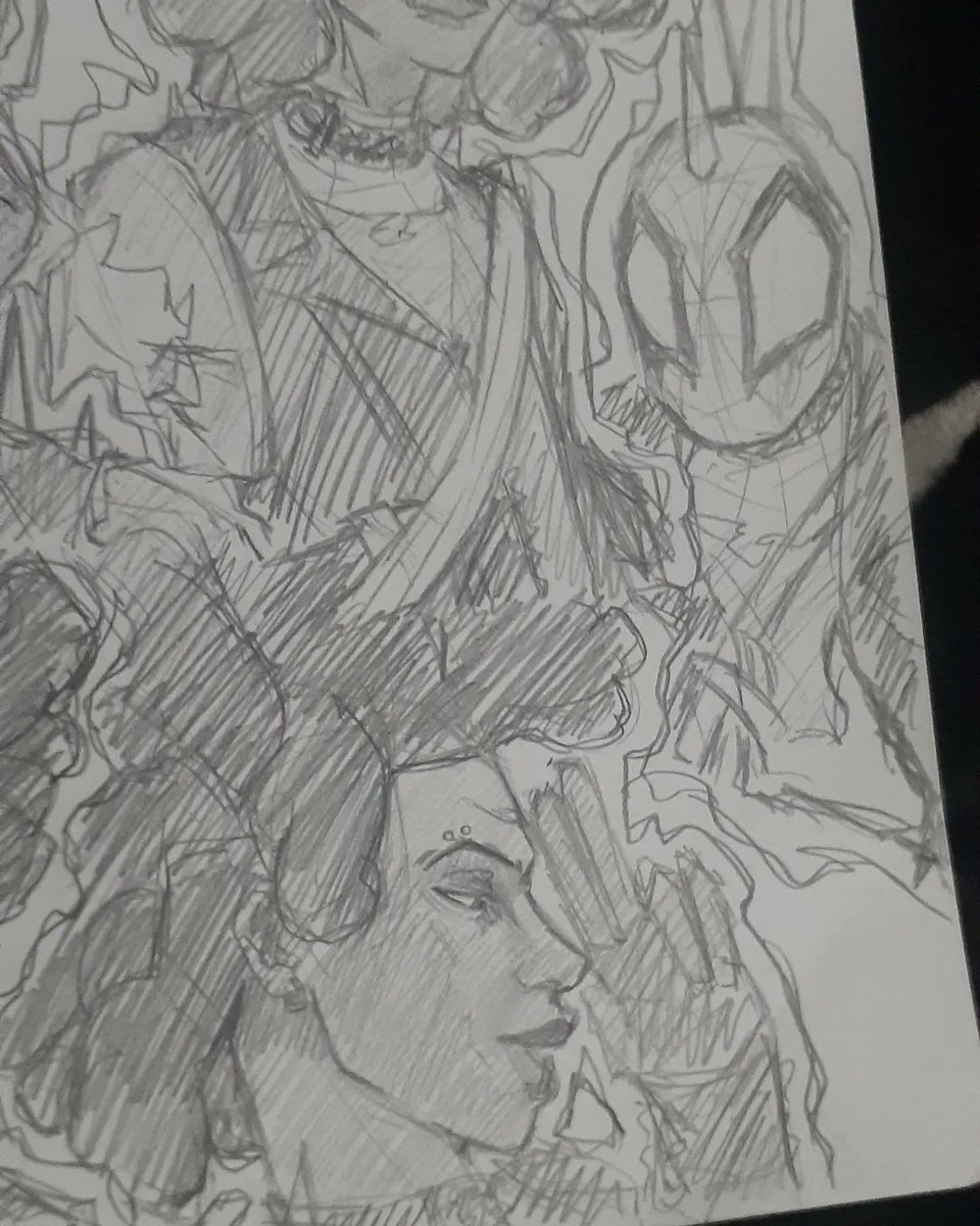 Tinywreckage's tweet photo. Excuse my inability to draw hair, I'm working on it :) 
[ #HobieBrown #SpiderVerse #SpiderManAcrossTheSpiderVerse #Spiderpunk ] https://t.co/xhUbUwmGxw