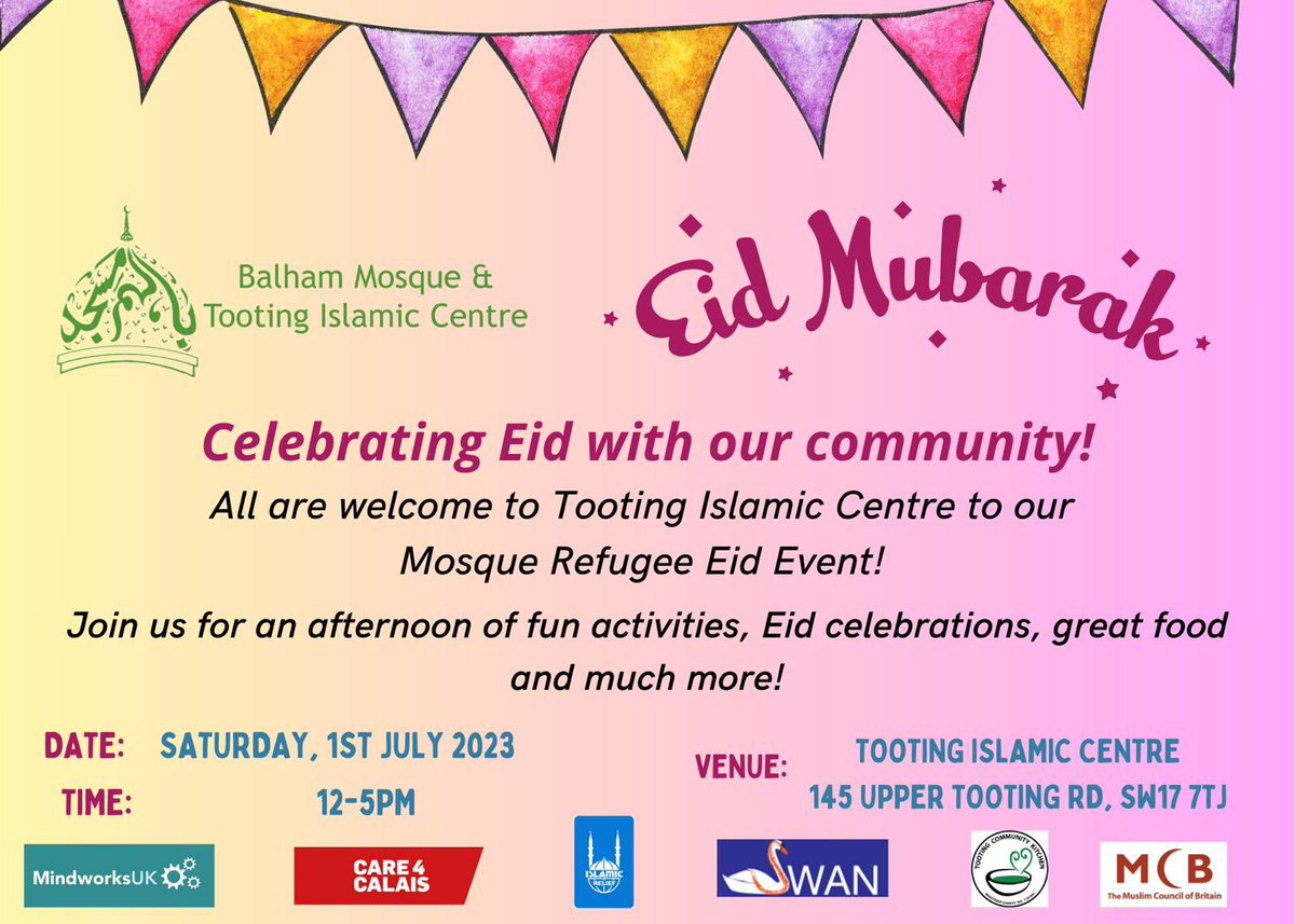 It’s happening next week. Plus do join us  for the Eid -ul- Adha celebrations 🌷