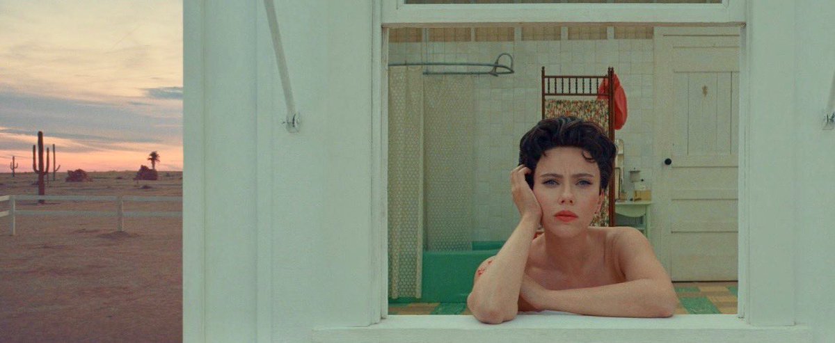 #AsteroidCity is one of the most visually stunning films I've ever watched and top 2 wes anderson. I could've watched an entire film of jason schwatzman and scarlett johansson talking through those windows... she's just so fucking GREAT at her craft