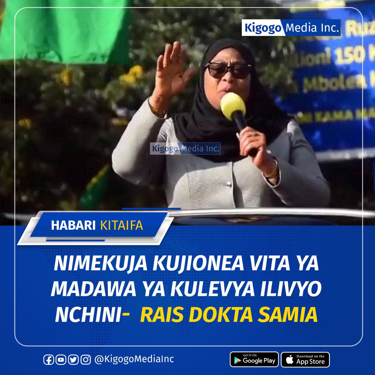 kigogo2014's tweet photo. Rais wa Jamhuri ya Muungano wa Tanzania Mheshimiwa Dokta Samia Suluhu Hassan ameshawasili jijiji Arusha kushiriki maadhimisho ya siku ya kupinga matumizi ya dawa za kulevya duniani inayoadhimishwa kitaifa jijini Arusha leo tarehe 25 Juni 2023.

Akiwa njiani kuelekea Arusha Rais Dokta Samia alisimama eneo la Tengeru na kuzungumza na wananchi wakiojitokea kumpokea. Akizungumza na wananchi hao alisema;

"Kama mnavyo jua kuwa kesho tunajambo muhimu Arusha kuhusu dawa za kulevya,siku hii siyo kwa ajili ya kusherehekea hapana bali  ni kwa ajili ya kuangalia hali halisi nchini kwetu na kuondoa yake yote ambayo yamepelekea watu wetu kuingia katika mambo hayo" 

#KigogoMediaUpdates