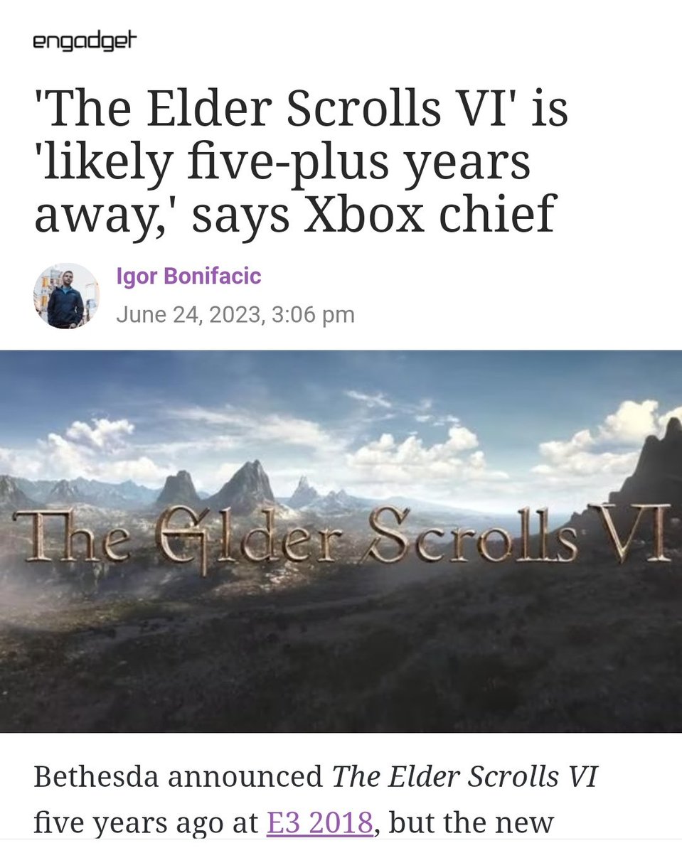 I'm now 100% certain Bethesda only announced Elder Scrolls 6 to distract people from what a shitshow Fallout 76 was.