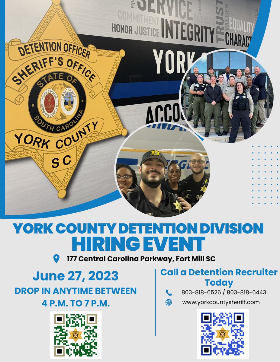 York County Sheriff on Twitter be the difference. YCSO Detention Officer hiring fair