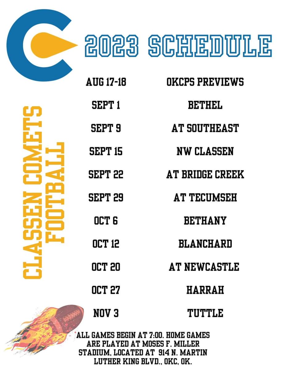 Schedule for the fall!!!