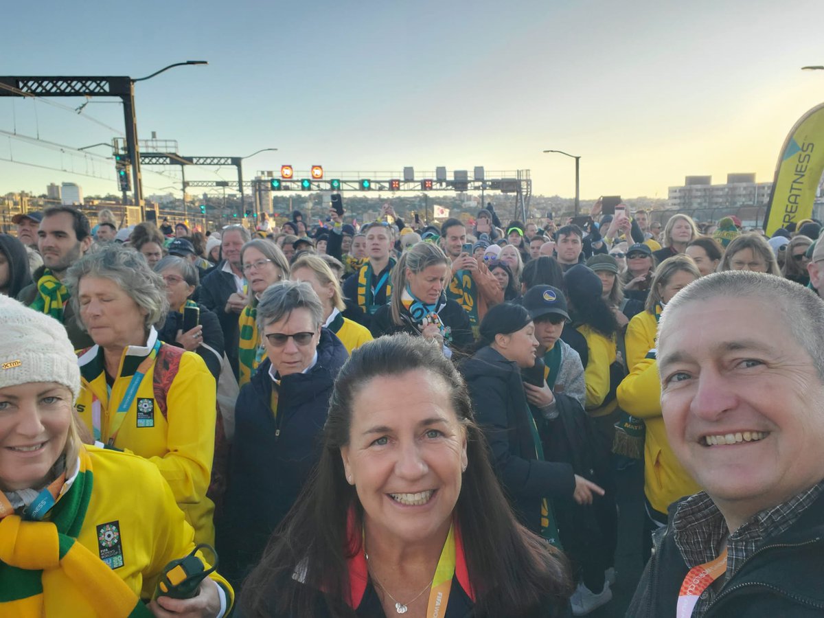 #FIFAWWC #beyondgreatness 25 days to the world cup! Fan takeover of Sydney Harbor Bridge get your tickets see you there! Gonna be an epic 2023 world cup in beautiful New Zealand and Australia!!