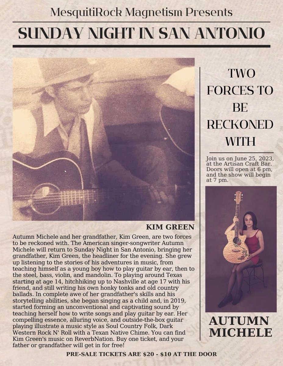 mesquitirock's tweet photo. #Live #CountryMusic #Sunday #June25 #SATX #Singer #Songwriter #Guitarist #Grandfather #Granddaughter #ThingsToDoInSanAntonioTx https://t.co/nxMuqGQlwu