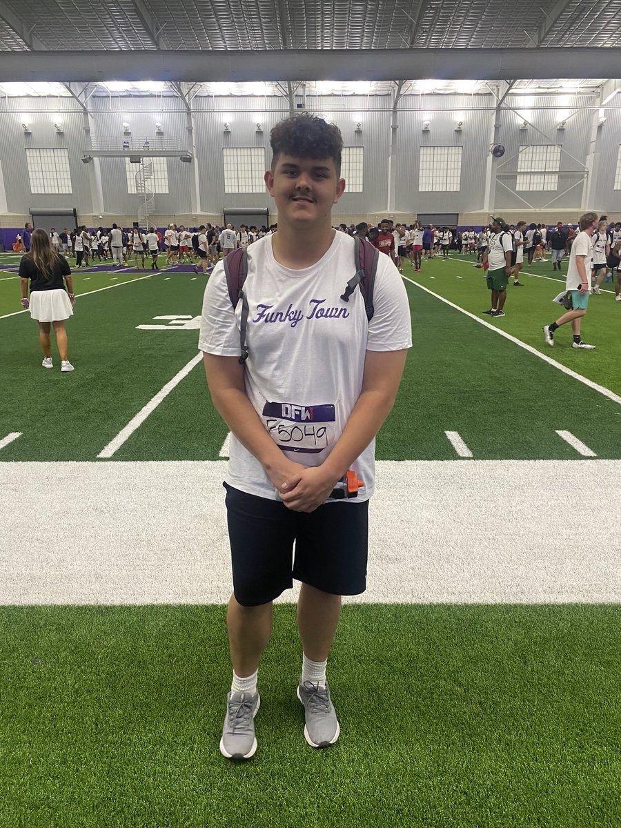 DawginMike's tweet photo. On 6/4/23 I had an amazing time at the @TCUFootball Camp, It was fun and amazing as @CoachRickerOL helped us work on quickness and acceleration while keeping our strength. I learned alot in my 4th camp of the summer! https://t.co/HQP77QD46P