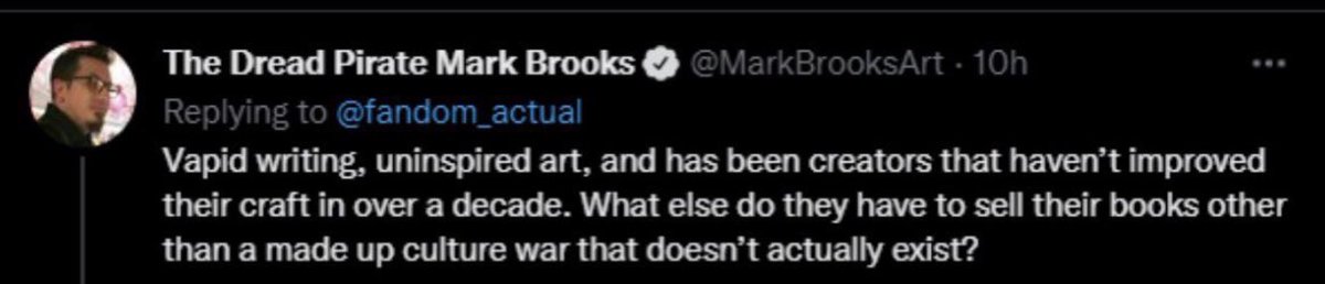 Mark Brooks swears to Eric July he merely called his book “boring” vs. what he actually said. You be the judge. #comicsgate