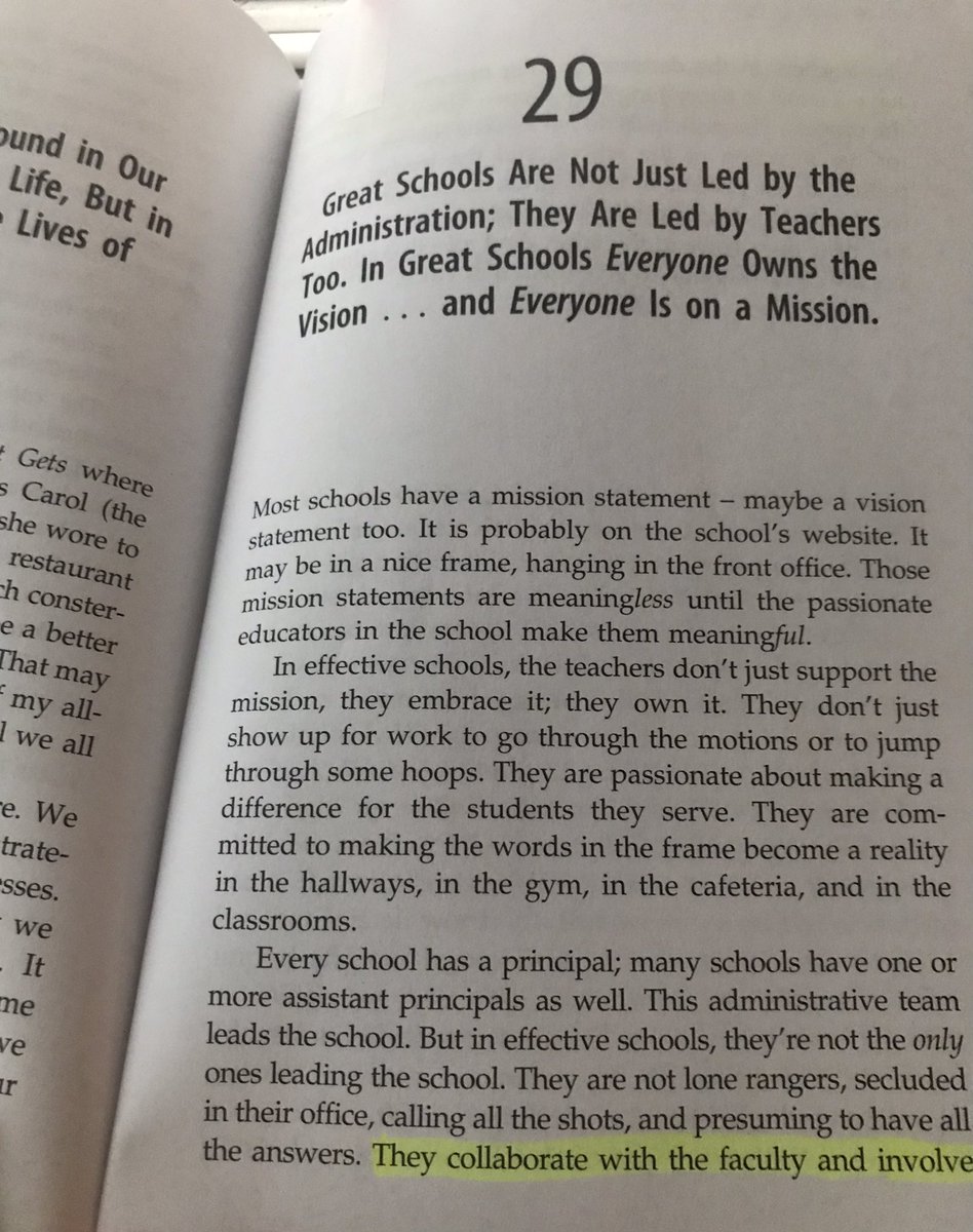 Great schools are not just lead by the administration; they are led by teachers too. In great schools everyone owns the vision… and everyone is on a mission. #simplethruths