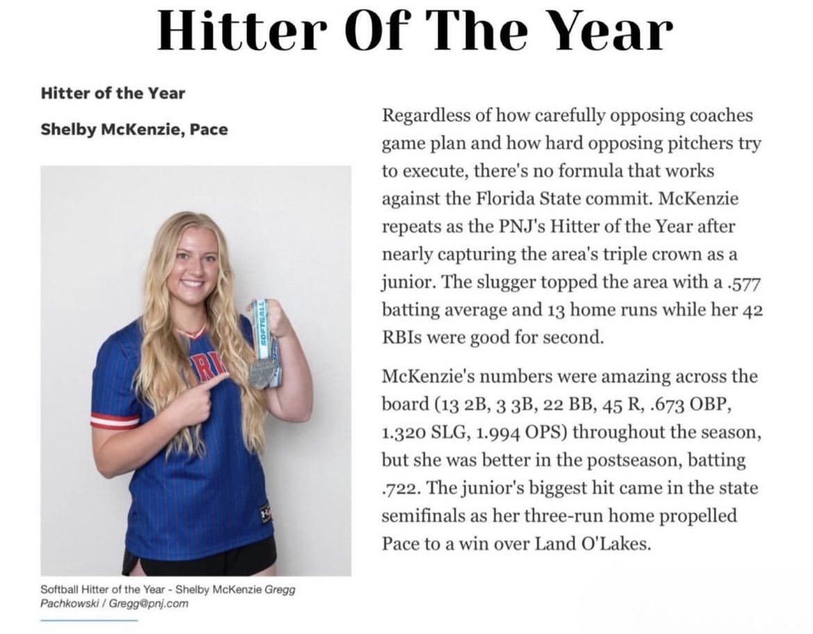Thank you <a href="/pnj/">PNJ</a> for naming me Hitter of the Year!!