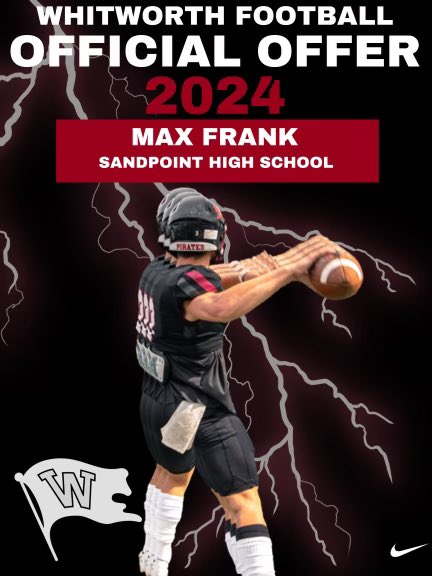 Max Frank (@max_frank5) on Twitter photo Excited to have revived my second offer from <a href="/WhitworthFB/">Whitworth FB</a> after a great talk with <a href="/coachsandberg/">Rod Sandberg</a> !! Excited to have revived my second offer from <a href="/WhitworthFB/">Whitworth FB</a> after a great talk with <a href="/coachsandberg/">Rod Sandberg</a> !!