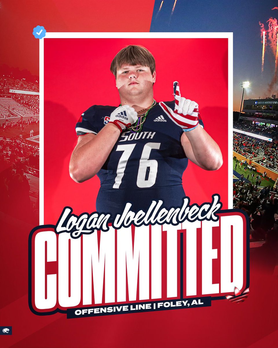 Logan Joellenbeck (@loganjoellenbe1) on Twitter photo 100% committed ๐ช๐ผ<a href="/SouthAlabamaFB/">South Alabama Football ๐</a> <a href="/KaneWommack/">Kane Wommack</a> <a href="/CoachGSteele/">Gordon Steele</a> <a href="/CoachJohnston2/">Gary Johnston</a> <a href="/CoachParkerFHS/">Josh Parker</a> <a href="/AL7AFootball/">Alabama7AFootball</a> <a href="/HallTechSports1/">Hall-Tech Sports</a> <a href="/GCMSportsAL/">Gulf Coast Media Sports</a> @CoachBradJags 100% committed ๐ช๐ผ<a href="/SouthAlabamaFB/">South Alabama Football ๐</a> <a href="/KaneWommack/">Kane Wommack</a> <a href="/CoachGSteele/">Gordon Steele</a> <a href="/CoachJohnston2/">Gary Johnston</a> <a href="/CoachParkerFHS/">Josh Parker</a> <a href="/AL7AFootball/">Alabama7AFootball</a> <a href="/HallTechSports1/">Hall-Tech Sports</a> <a href="/GCMSportsAL/">Gulf Coast Media Sports</a> @CoachBradJags