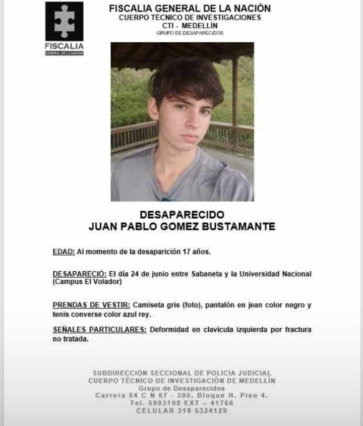hapielo's tweet photo. Mi primo desapareció esta mañana camino a la universidad nacional.

Les agradezco si me ayudan a compartir 🙏 https://t.co/HnNOl3t3gU