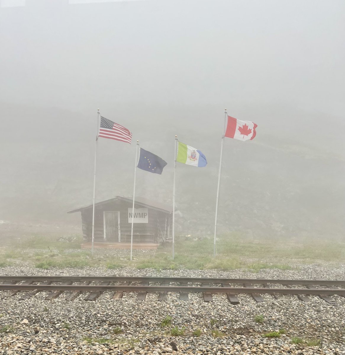 Skagway train into BC- trestles and waterfall.
