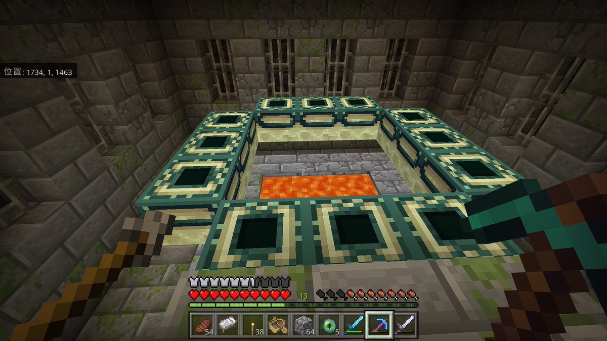 Kanmi_sk's tweet photo. ついにエンドラ討伐に来たのにこれはひどいのでは？
＃マイクラ https://t.co/6QD3Xg4rfU