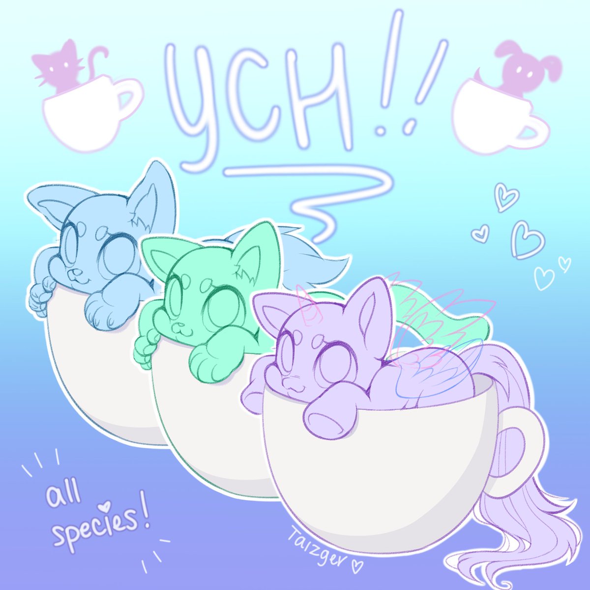 taizger's tweet photo. OPEN In-A-Cup YCH! ☕️
Pride versions included as well, since it is pride month!
Price = $14 
Currently unlimited slots
Direct message me for one!
#ych #furryart #animalart https://t.co/Q8S7Mx51Eg