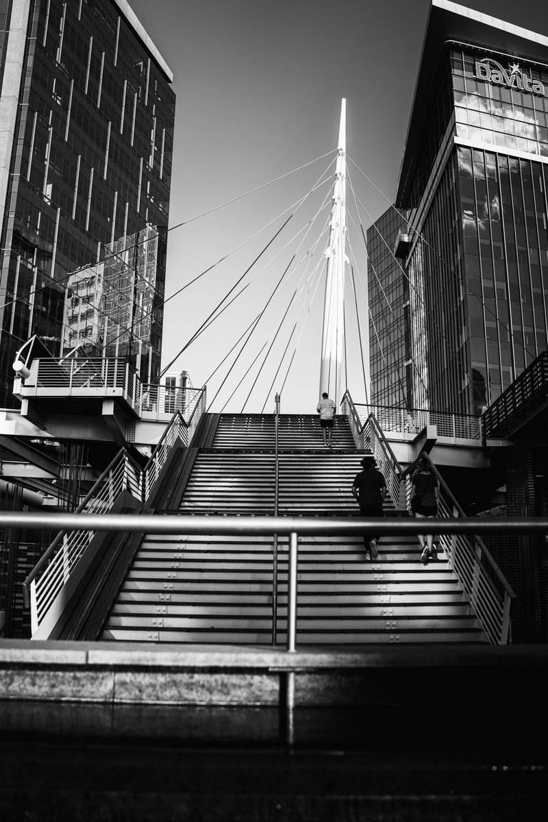 Black and white in the city.