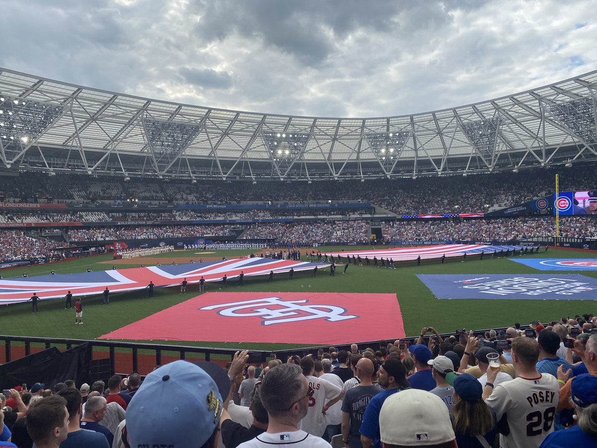 CardsSweetheart's tweet photo. From Spring Training to London! So grateful for the chance to follow the @Cardinals this season! #londonseries2023 #STLCards #baseballlove https://t.co/32y8KYsJfm