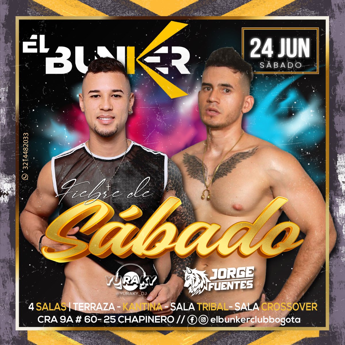EventosGayBOG's tweet photo. 🚧🌈 SABADO 24 DE JUNIO 🌈🚧
🔥💃FIEBRE DE SABADO💃🔥
//////////////////////////////////////
🚧🌈 ven y contágiate de nuevas experiencias!! 🌈🚧
en @elbunkerclubbogota
🌈🌈 DJS INVITADOS🎧
🎧🚧 @dj_yuraky_dj 🚧🎧
🎧🚧 @jorgefuentesdjj 🚧🎧 https://t.co/uD327Tk4Pe