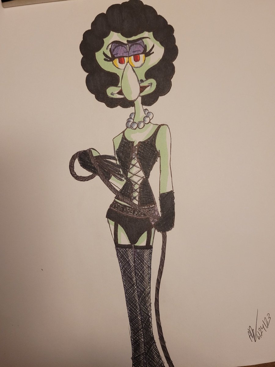 I did it again😂😂😂 I turned Squidward into Frank n Furter again 😂😂😂
#rockyhorrorpictureshow #franknfurter #ArtistOnTwitter #sketches #drawing