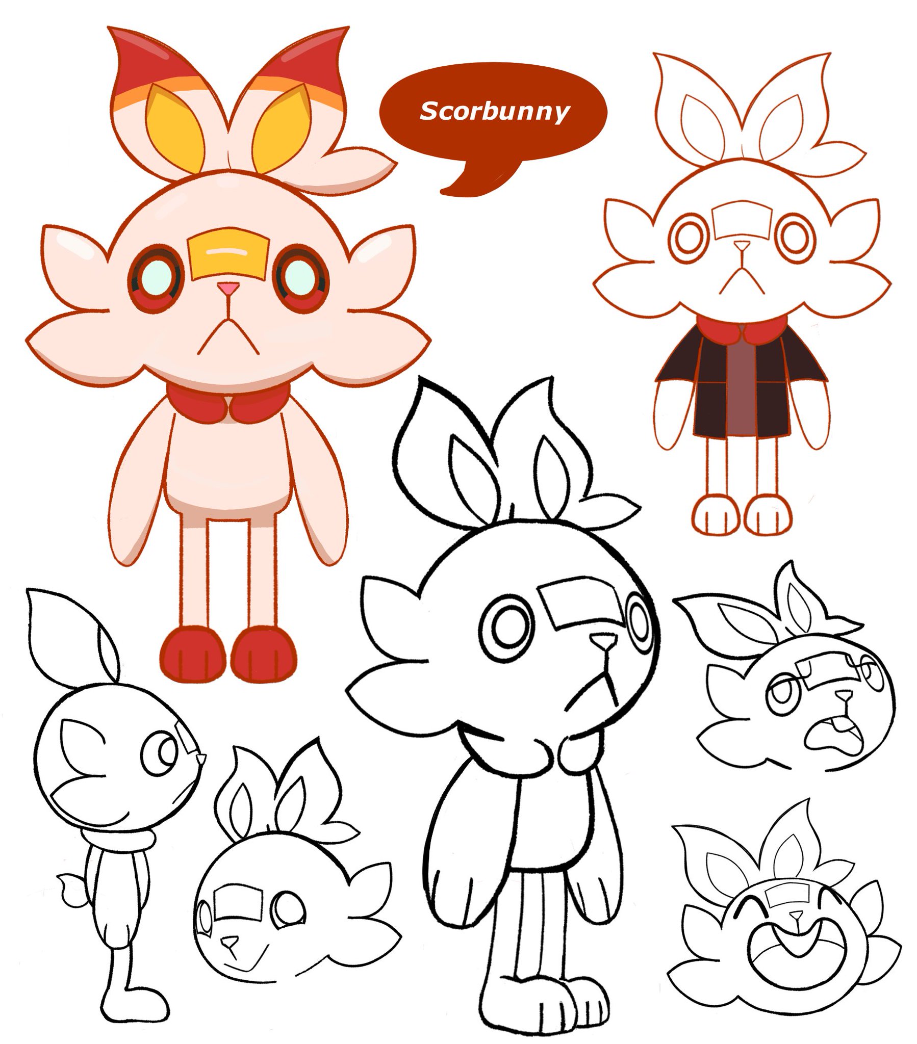 Sketchy Pineapple on Twitter "Part 2, featuring Scorbunny Pokemon 