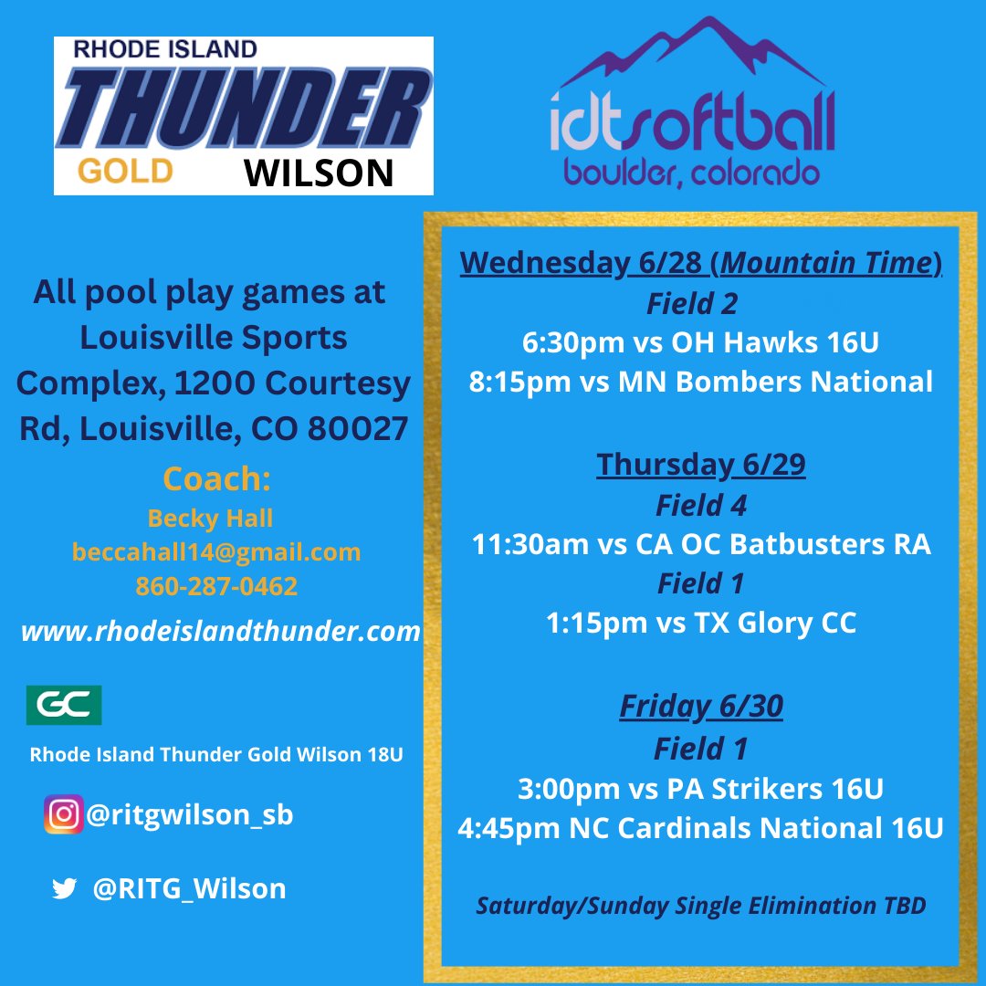 🥎 Ready to ✈️ to the 🏔 in CO! See you all at IDT! 🥎 @thunderjam134 @BobRossiRITG @bhallsball