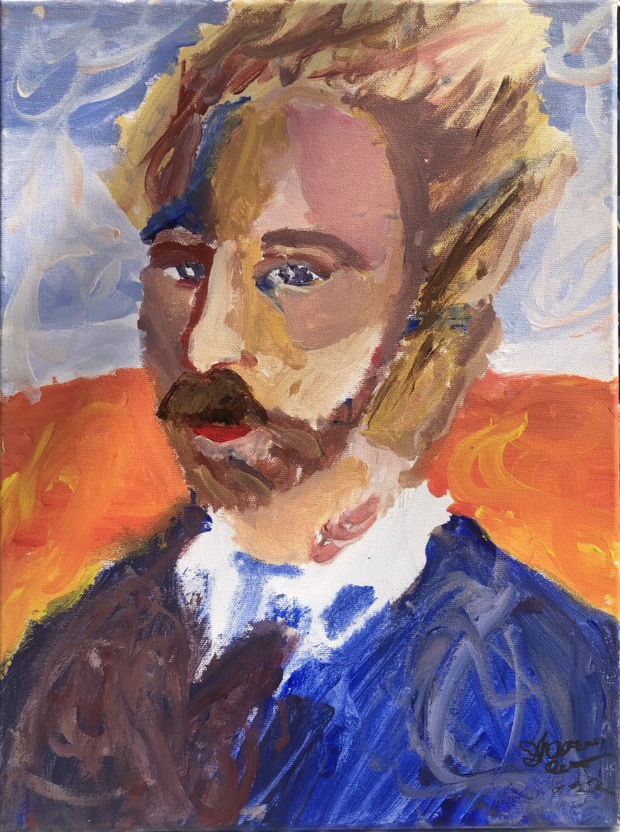 Van Gogh 14x18 Acyrilic on
canvas. #vangogh #starrynight #greatartists