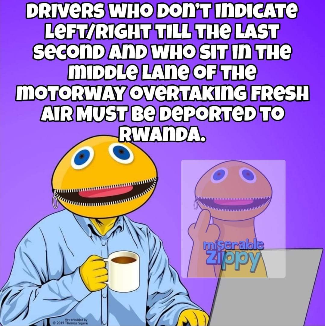 ARF_som's tweet photo. Middle lane squatters. Zippy knows 👍 https://t.co/fcSxXpNwF3
