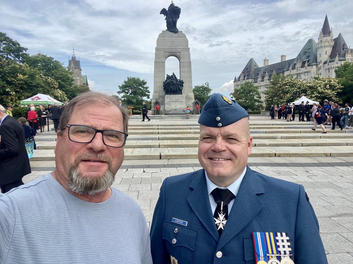 ChiefMcGuire's tweet photo. Amazing coincidence today in Ottawa when I came across a ceremony of remembrance for the amazing people of St Johns Ambulance. Here is my former ⁦@NiagRegPolice⁩ colleague Adam Carter. Today he was Knighted at the ceremony.  ⁦@ACarterKSTJ⁩ #HaveALittleFunEveryDay https://t.co/CjmHQXgEbz