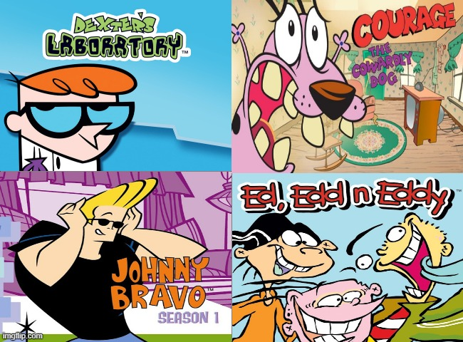 @cartoonnetwork Golden Age time. There are more of course but out of these four, which was the best? #DextersLab #Courage #JohnyBravo #EdEddnEddy #Cartoon