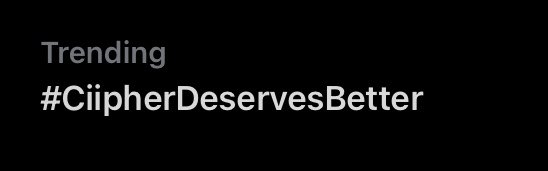 How many times do they need to trend to get RC attention 😭😭😭😭 CIIPHER DESERVES BETTER!!! CIIPHER DESERVES BETTER!!! 
#Ciipher @RAIN_Ciipher @raincompany_ 
#CiipherDeservesBetter
#RainCompanyHearUs 
#LetCiipherDoMusic
#레인컴퍼니_클루_좀_들어줘