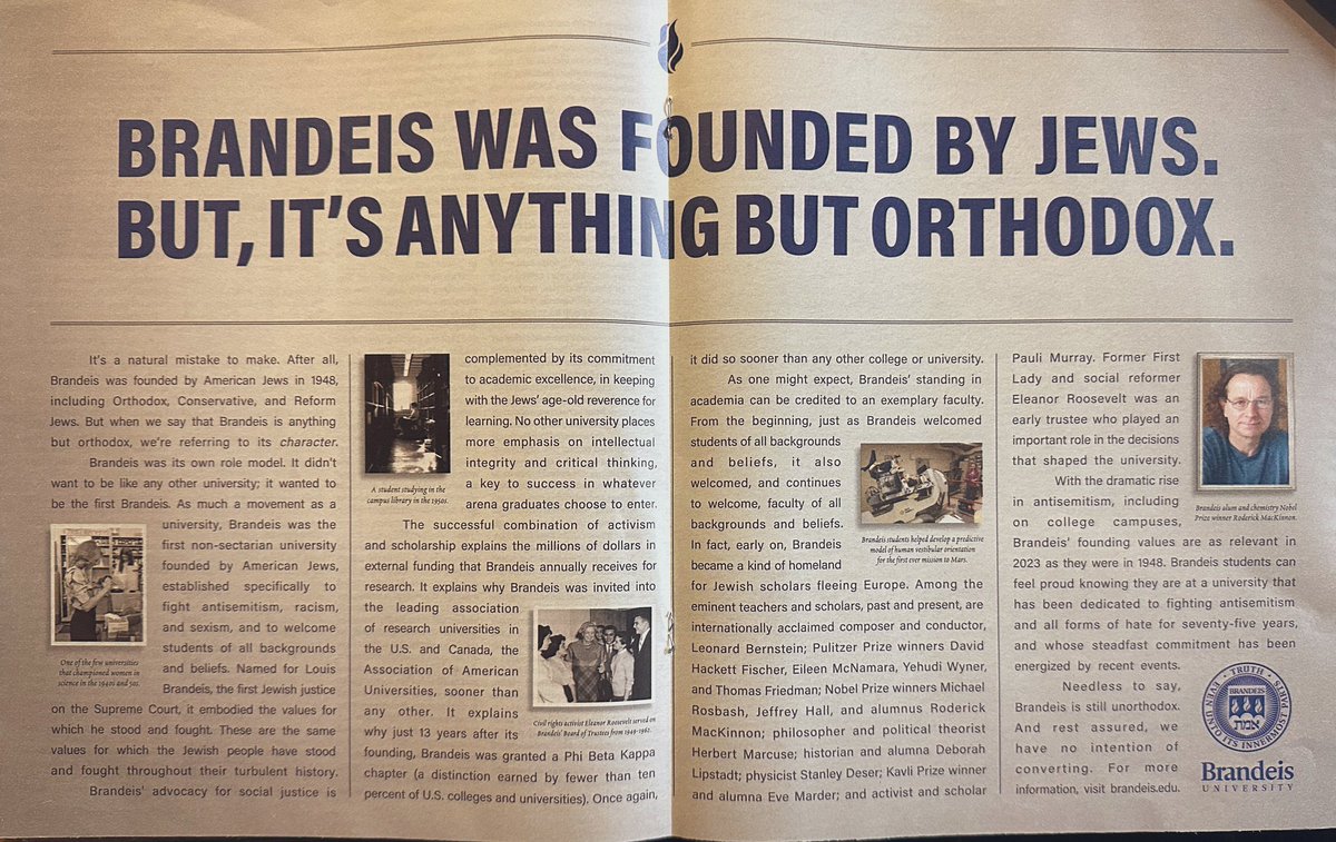DBashIdeas's tweet photo. Disappointing ad from @BrandeisU. 

But with all that *actual* Orthodox Jews face I find this seriously distasteful. https://t.co/jpN2nDzCqN