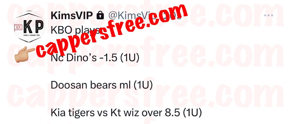 cappersforfree's tweet image. #CaliforniaWager, #KimsPicks &amp;amp; #DirtyBubbleBets

THE BEST KBO CAPPERS ⭐️ 

SHOW SOME LOVE: LIKE AND RETWEET PLEASE 🤝