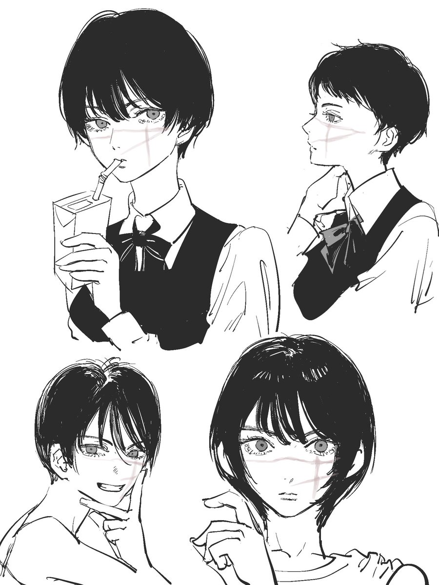 atlas7211's tweet photo. Doodle YORU short hair https://t.co/QAs7y6esC5