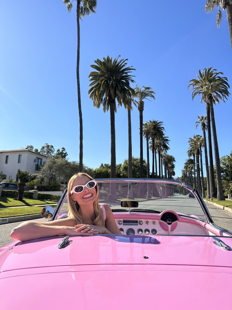 barbiethemovie's tweet photo. It’s the best day ever! The Barbie press tour has officially begun 💖 https://t.co/WqKKTOULsL