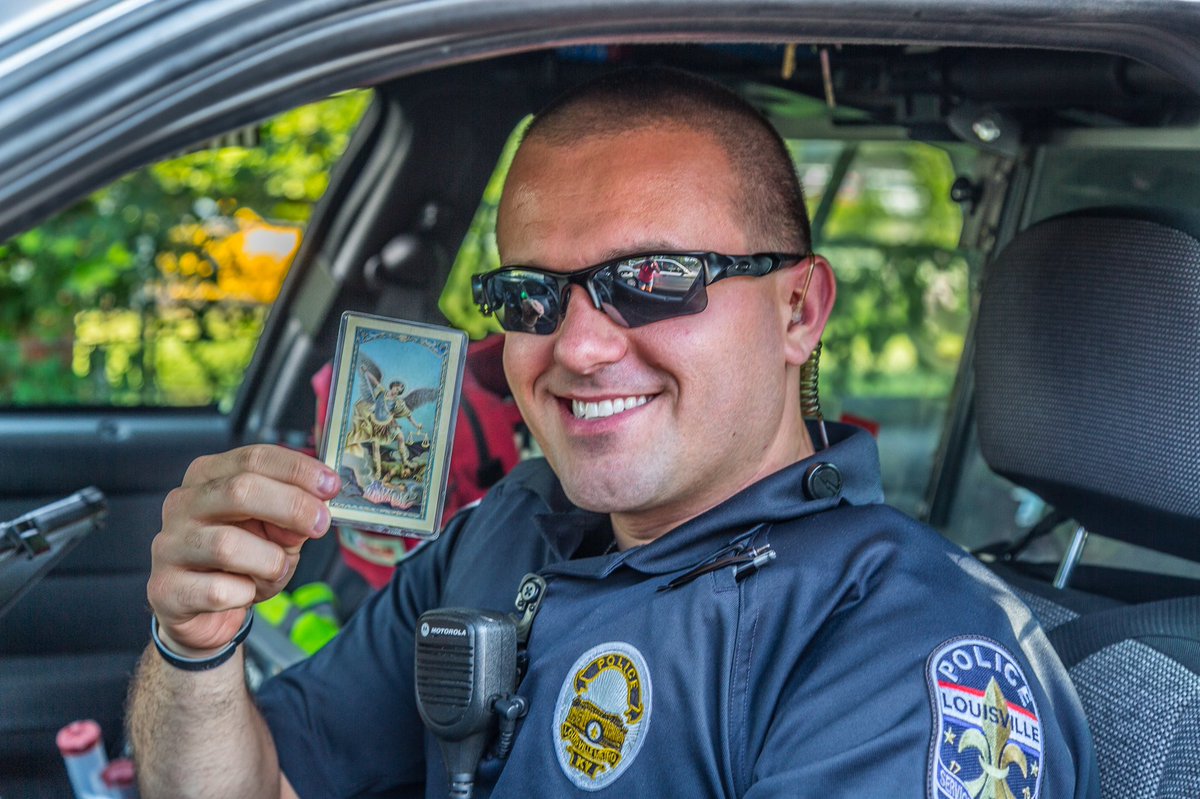 A Saint Michael prayer card!  Our custom lucky challenge coins also have Saint Michael on them!  #protectingtheblue #ThinBlueLine #BlueLivesMatter #luckycharm #oplive #OPNation #becarefuloutthere