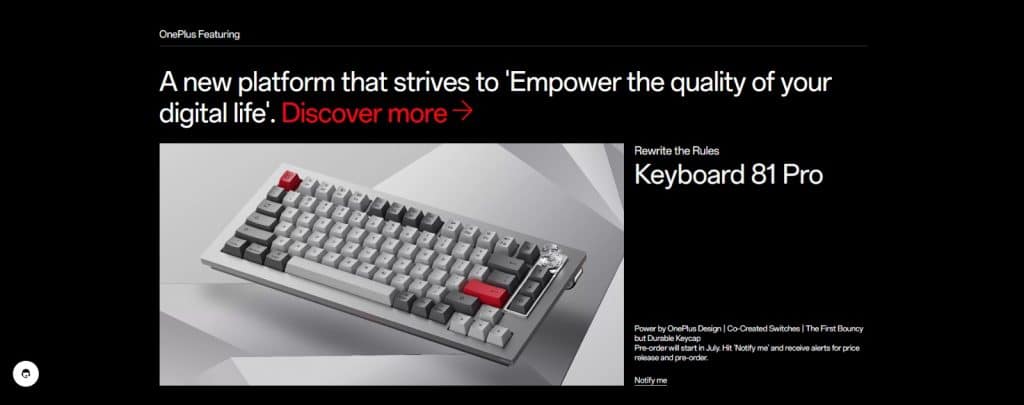 ZubeenKalita18's tweet photo. OnePlus Keyboard 81 Pro Arriving Soon in India, Pre-Orders To Start From July.
#OnePlus #OnePlusKeyboard81Pro https://t.co/9xbSGNHHY5