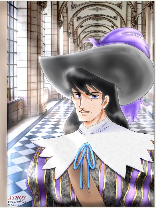 77_violette's tweet image. 何度も線画書き直して、やっと
完成✨
アトスですww
おめかしして、彼はどこに行くの
でしょうか☺️
この全身版も描きたいな✨
#アニメ三銃士　#ibisPaint
#ATHOS 　＃デジタル絵
#ThethreeMusketeers