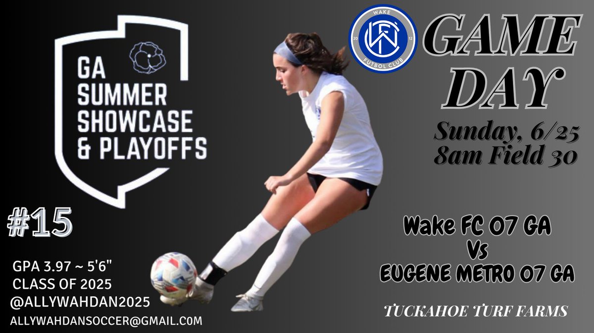 Looking to finish #GASummer strong in the morning before heading home!  2 down, 1 to go  @wakefc07 @wakefutbol @GAcademyLeague @PrepSoccer @Imcollegesoccer