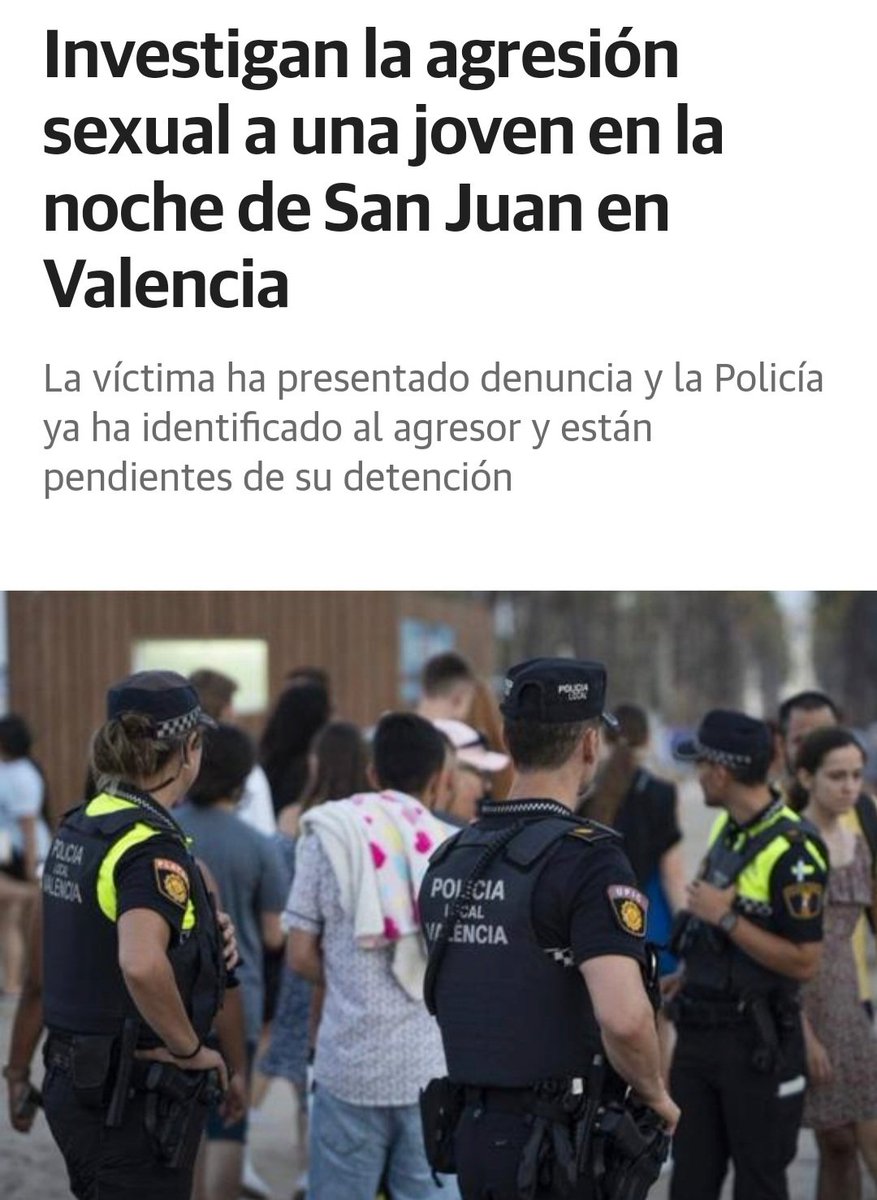 ⭕️ #HerenciaRibo | La noche de San Juan se salda con un apuñalamiento y una presunta agresión sexual en Valencia.

No se llega hasta aquí xq sí.

Cuando se ha permitido q gentuza  amenace instituciones, eche pulsos a gobiernos y se acomoden en la sociedad, cuando todo vale, las