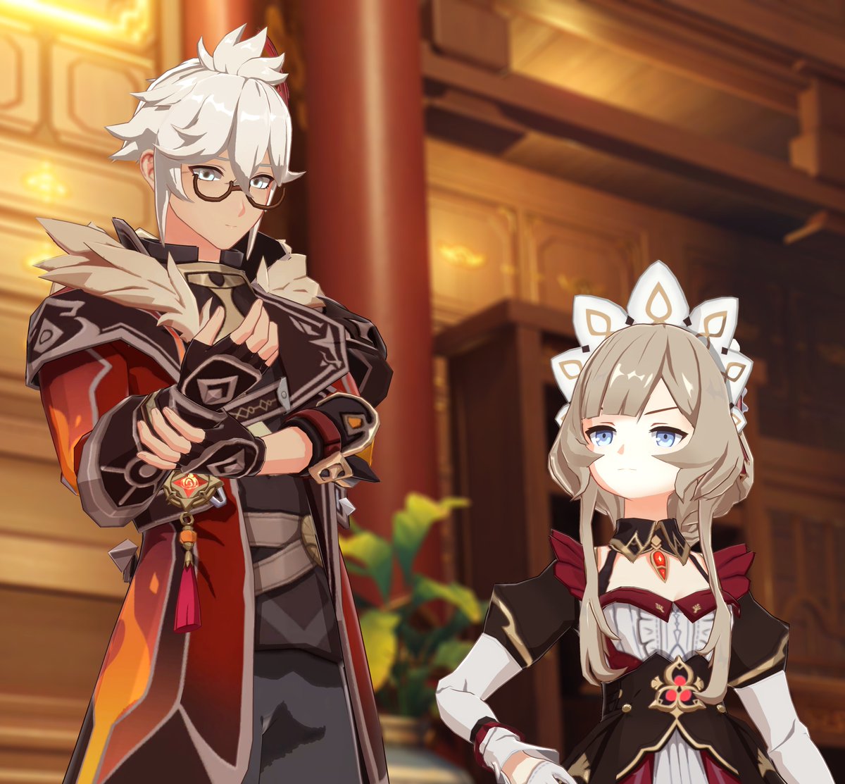 TravelerSun1's tweet image. #sandrone #桑多涅 it's been a mess to make this look halfway good (a banner), on the other hand, when it comes out in the game I want to see how different it looks from my model.