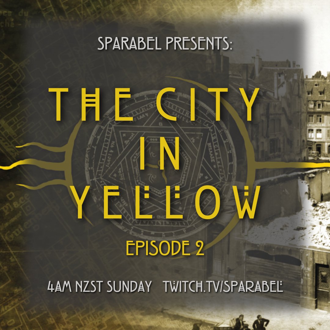This weekend, the adventure continues! What hidden secrets will our investigators uncover beneath the wreckage of Strasbourg's latest renewal project? #CityInYellow #Cthulhu #CthulhuHack #ActualPlay #Twitch