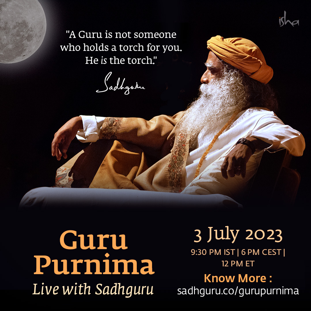 Guru Purnima is one of the most auspicious days for a spiritual seeker - a day to express gratitude and honor one's spiritual master. Truly fortunate are those who get to spend this day with a living Guru. sadhguru.co/gurupurnima-fb

#GuruPurnima #Sadhguru #Guru #Blessings…