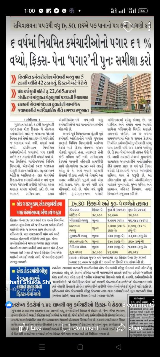 સમાન કામ સમાન વેતન મુજબ ગુજરાતના ફિક્સ પગારના કર્મચારીઓને ન્યાય આપી ફિક્સ પગારના કર્મચારીઓનો પણ તેમના હક્ક આપો એવી વિનંતી..!
#Remove_Fix_Pay_Gujarat <a href="/Bhupendrapbjp/">Bhupendra Patel</a> <a href="/CMOGuj/">CMO Gujarat</a> <a href="/AmitShah/">Amit Shah</a> <a href="/kuberdindor/">Dr. Kuber Dindor</a> <a href="/VtvGujarati/">VTV Gujarati News and Beyond</a> <a href="/deepakrajani123/">Deepak rajani</a> <a href="/devanshijoshi71/">Devanshi Joshi</a> <a href="/tv9gujarati/">Tv9 Gujarati</a>
<a href="/guj_employees/">GUJARAT STATE EMPLOYEES CONFEDERATION (official)</a>