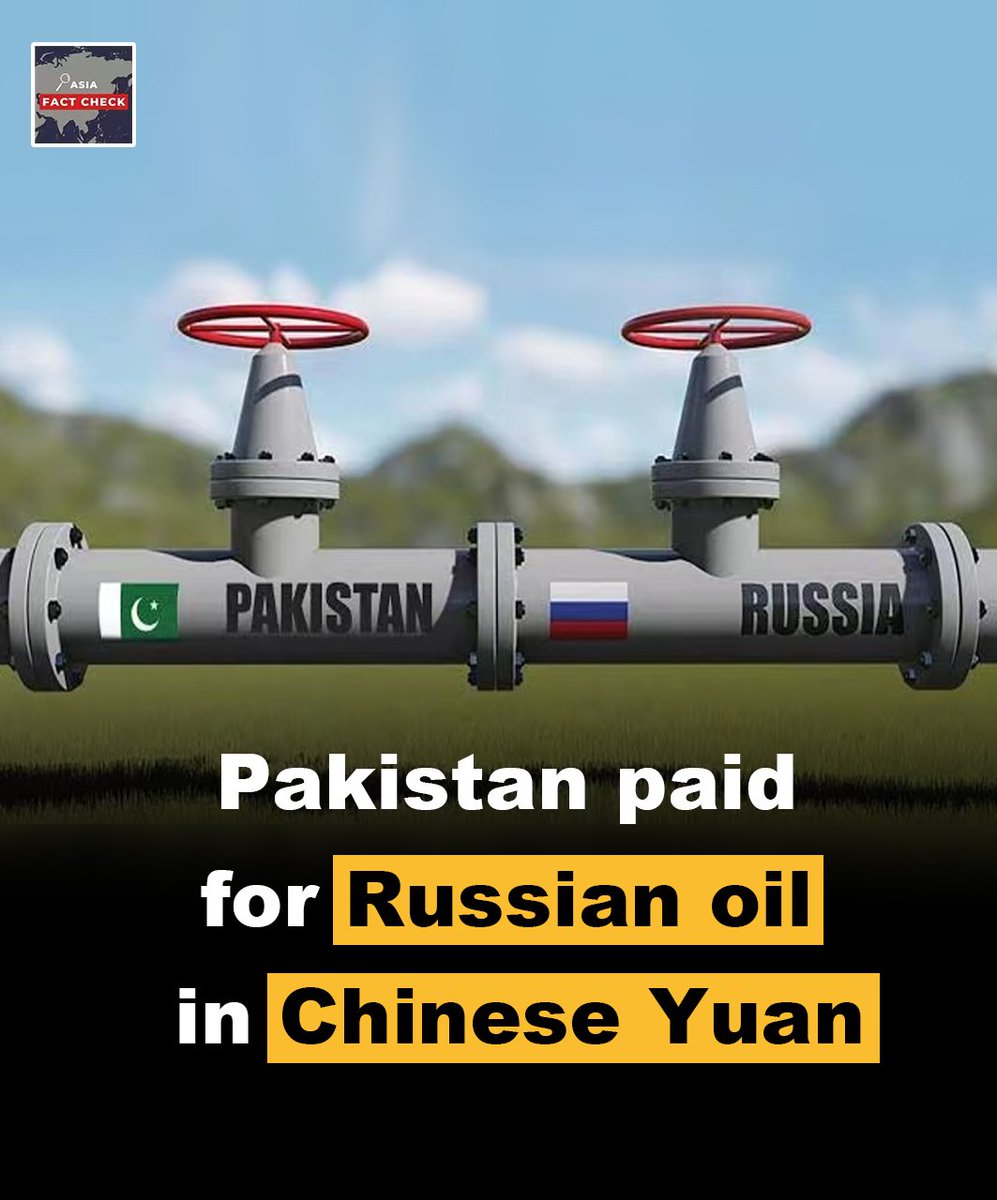 Pakistan 🇵🇰 makes its move: Good bye dollar domination! The first government-to-government import of Russian 🇷🇺 crude in Chinese RMB 🇨🇳 sets a powerful precedent.

#dedollarisation #CurrencyShift