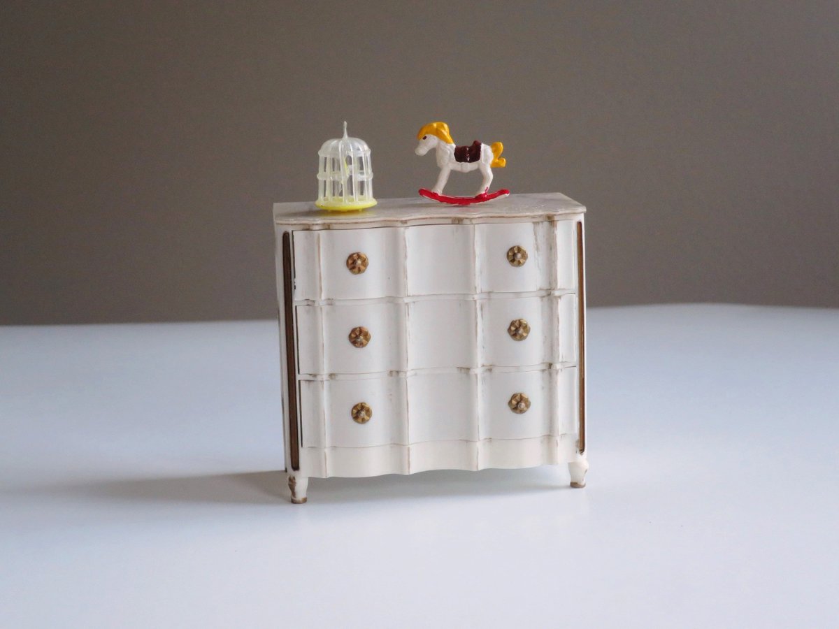 Petite Princess Fantasy Dollhouse Furniture, Ideal Toy Co Bureau for Dolls c. 1960s tuppu.net/6fc3f28a #SMILEtt23 #Vintage4Sale #EtsyteamUnity #SwirlingO11